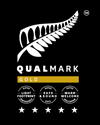 Logotipo de ouro de cinco estrelas da Qualmark